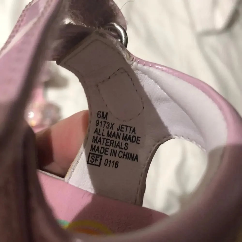 Rachel shoes 6 pink rubber sole sandal euc